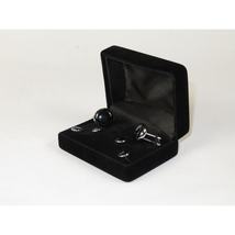 Men's J.Valintin Tuxedo Shirt Cufflinks Stud Set Black Silver 92565 image 3