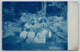 Cyanotype Uxbridge MA Edwardians In Forest to Sylvia Seagrave Postcard H26 - £11.95 GBP