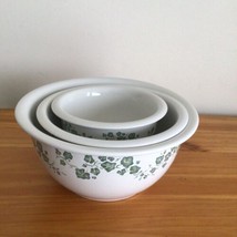 Corelle Coordinates Callaway Green Ivy 3 Piece Nesting Bowl 1qt. 2qt. &amp; 3qt. - £33.80 GBP