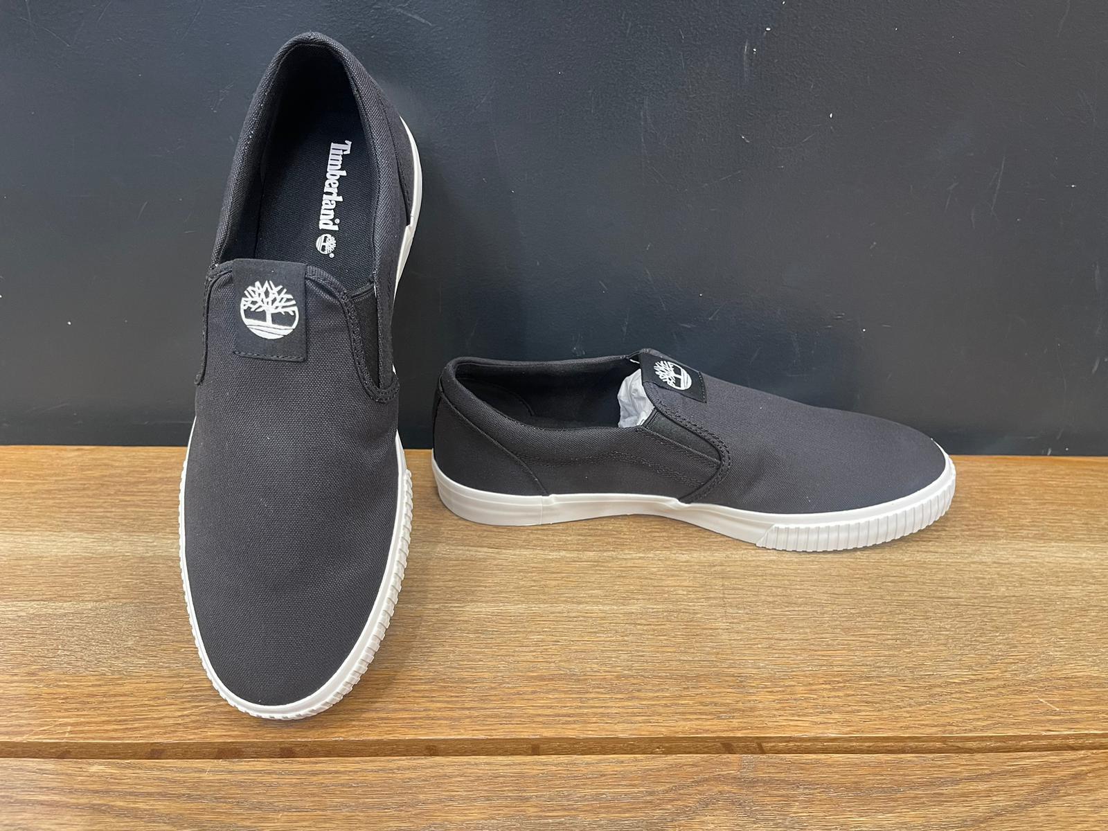TIMBERLAND MEN&#39;S MYLO BAY LOW SLIP ON SNEAKER BLACK CANVAS A662W ALL SIZES - $109.99