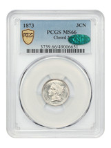 1873 3CN PCGS/CAC MS66 (Closed 3) - $3,208.28