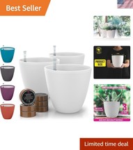 Self-Watering Pots for Indoor Plants - 3 Pack Flower Pots with Water Ind... - $40.50