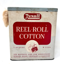 Vintage Rexall Drug Reel-Roll Metal And Cardboard Container - $5.65