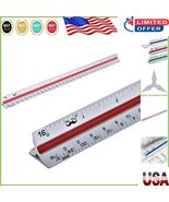 12-Inch Triangular Architectural Scale Ruler in White - Durable Aluminum... - $298.02 MXN