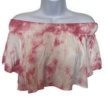 Kiwi &amp; Punch EUC Pink Tie Dye Off Shoulder Crop Top Sz S - £7.57 GBP
