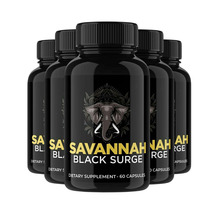 5 Pack Savannah Black Surge Pills Black Surge Formula Male Support 300 Capsules - $189.98