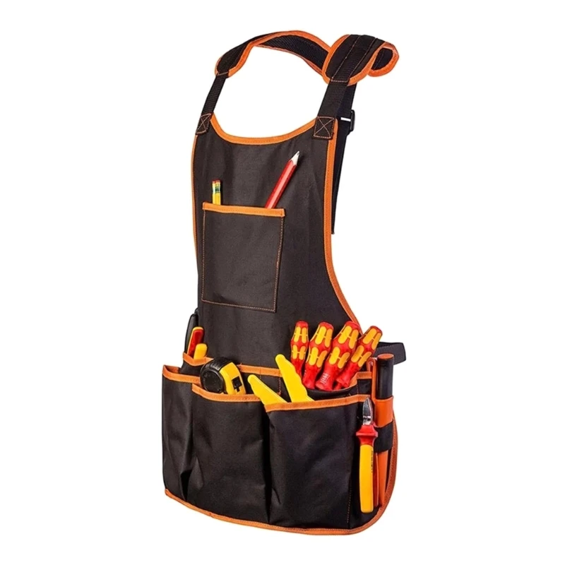 Storage bag Apron Work Bag Tool Backpack Ox Cloth Tool Bag Gardening Craft Mecha - £51.66 GBP