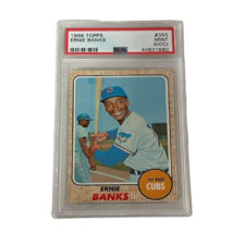 Topps Ernie Banks 1968 #355 PSA 9 OC Mint Hall Of Fame Baseball Card Cubs - £506.71 GBP