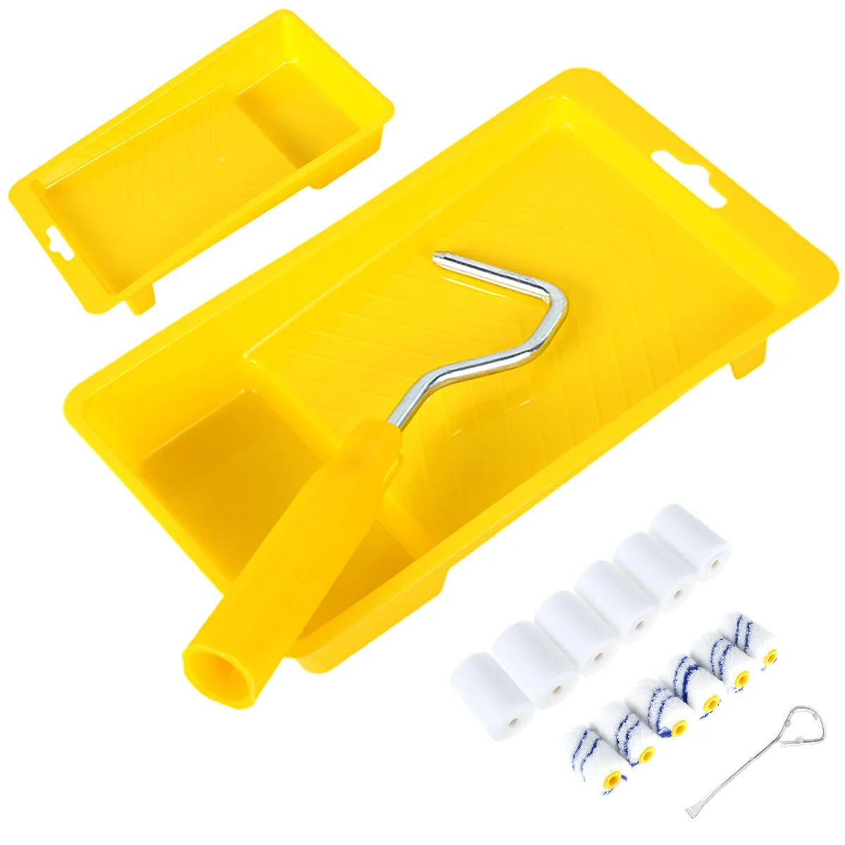 New 12 Pcs Paint Roller Set with Holder 2 Paint Trays Paint Can Opener 2 Inch Hi - £55.14 GBP