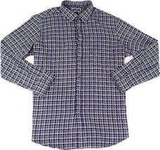 Club Room Mens Plaid Flannel Button Up Shirt, Medium, Navy Blue - £35.59 GBP