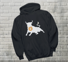 Bitcoin Hoodie Bull Free Market Cryptocurrency Investor BTC Sweatshirt Crypto - £30.45 GBP+