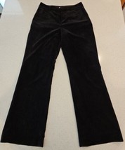 Coldwater Creek Trouser Pants Womens 6 Straight Leg Black Velvet Corduroy Slacks - £19.25 GBP