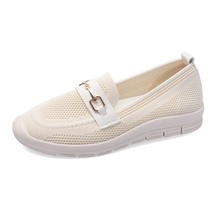 Women Metal Chain Loafers Slip on Flat New Fashion Summer Breathable Comfort Rou - £26.15 GBP