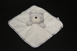 Wonder Nation Plush Lovey Gray Ivory Teddy Bear Baby Security Blanket Silk Toy - £16.28 GBP
