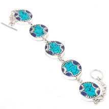 Turquoise Lapis Lazuli Handmade Ethnic Baho Jewelry Bracelet Tibetan 8&quot; SA 2239 - £7.89 GBP