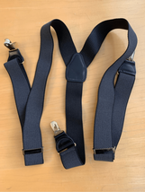 Clip On CAS Germany Suspenders Braces-Black/Grey Check w/ Gold Accents EUC - £6.91 GBP