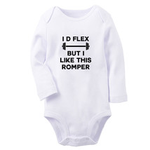 I&#39;d Flex But I Like This Romper Baby Bodysuits Newborn Outfits Infant Ju... - £9.55 GBP