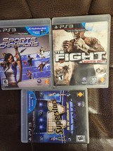 LOT OF 3 PS MOVE: Sports Champions + THE FIGHT LIGHTS OUT +TV SUPERSTARS... - £6.26 GBP