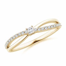 ANGARA Natural Princess-Cut Diamond Split Shank Promise Ring (GVS2, 0.19 Ctw) - £367.43 GBP