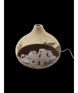 Vintage Southwest 3D Pueblo Cutout Trimmed Pottery Hand Painted Clay Lamp - $74.00