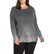 NWT Womens Plus Size 2X Vince Camuto Gray Silver Ombre Foil Pullover Sweater - £25.05 GBP