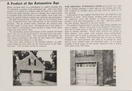 1937 Print Ad Overhead Door Brand Garage Door &amp; Original Model Shown Sid... - $14.38