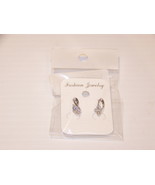 Terbos Jewelry Pierced Silver Earrings with Crystal NEW - $12.19 CAD