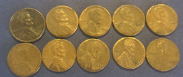Lot of 10 US Wheat Pennies Collectable - £11.15 GBP