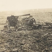 VTG WWI RPPC RTO Engrs Wagon w/ Dead Horses in Open Field Real Photo Pos... - $21.36