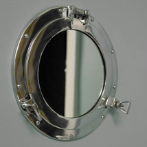 Nautical wall mirror Silver Color porthole Aluminum Porthole for bathroo... - £120.99 GBP