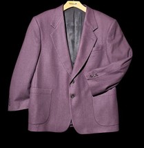 Oscar de la Renta Studio Line Mens Wool Blend Blazer Purple Plum Vintage 90s - $67.90