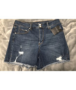 Energie Womens Juniors Bermuda Destructed Cut Off Jean Shorts Sz 15 Dark... - £21.02 GBP