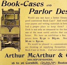 Arthur McArthur Book Case Desk 1894 Advertisement Victorian Furniture AD... - £13.70 GBP