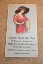 Vintage 1920s Ink Blotter Dorothy Dodd Hat Shop Reading Pa - £19.46 GBP