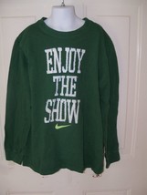Nike Green &quot;Enjoy The Show&quot; Long Sleeve Shirt Size L Boy&#39;s EUC - £11.40 GBP