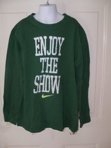 Nike Green &quot;Enjoy The Show&quot; Long Sleeve Shirt Size L Boy&#39;s EUC - $14.20