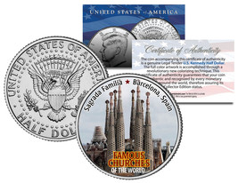 Sagrada Familia * Famous Churches * Jfk Half Dollar U.S. Coin Barcelona Spain - £6.84 GBP