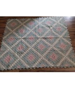 1&#39;&#39; Square Diamond Quilt Prairie Point Border Throw Vintage Fabric Paste... - £98.51 GBP