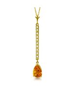 Galaxy Gold GG, 14K Solid Yellow Gold, Natural Citrine Pendant Necklace ... - $916.98