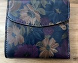PATRICIA NASH Italian Leather Wallet Floral Print Change Purse Double Bi... - $37.04