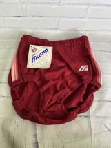 Vtg Mizuno Volleyball Shorts Briefs Deadstock Dark Red Womens Large Made In Usa - £27.18 GBP