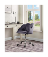 ACME Rowse Office Chair, Dark Gray Velvet & Chrome Finish - $266.99