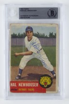 Hal Newhouser Signed Slabbed 1953 Topps Baseball Card Detroit Tigers Beckett COA - $247.48