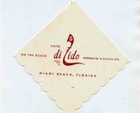 Hotel Di Lido Napkin Lincoln Rd at Collins Ave Miami Beach Florida 1950&#39;s - £14.24 GBP
