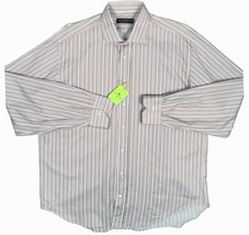 NEW $375 Etro Shirt! e 45 US 18 (3XL)  Purple Lavender Tan &amp; White Strip... - $169.99