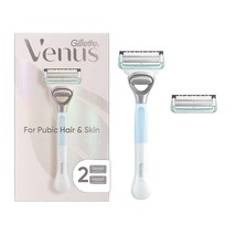 Gillette Venus for Pubic Hair and Skin, Women&#39;s Razor Handle and 2 Blade... - $10.99