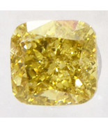 Cushion Cut Diamond 0.39 Carat Fancy Brownish Yellow SI1 Loose Enhanced ... - £350.17 GBP