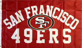 SAN FRANCISCO 49ERS W/EMBLEM 3x5&#39; FLAG-BRASS GROMMETS IN/OUTDOOR- 150D P... - £13.45 GBP