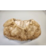 Vintage Fur Collar Neck Wrap Beige 1950s Hand Sewn Hook/Eye Closure - £23.32 GBP