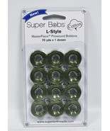 Super Bobs MasterPiece Cotton 70yd Prewound Bobbins 12ct L-Style Fig Leaf - €16,43 EUR